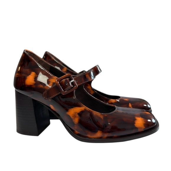 Seychelles Play Pretend Tortoise Brown Patent Mary Jane Pumps Size 8M - Picture 5 of 16